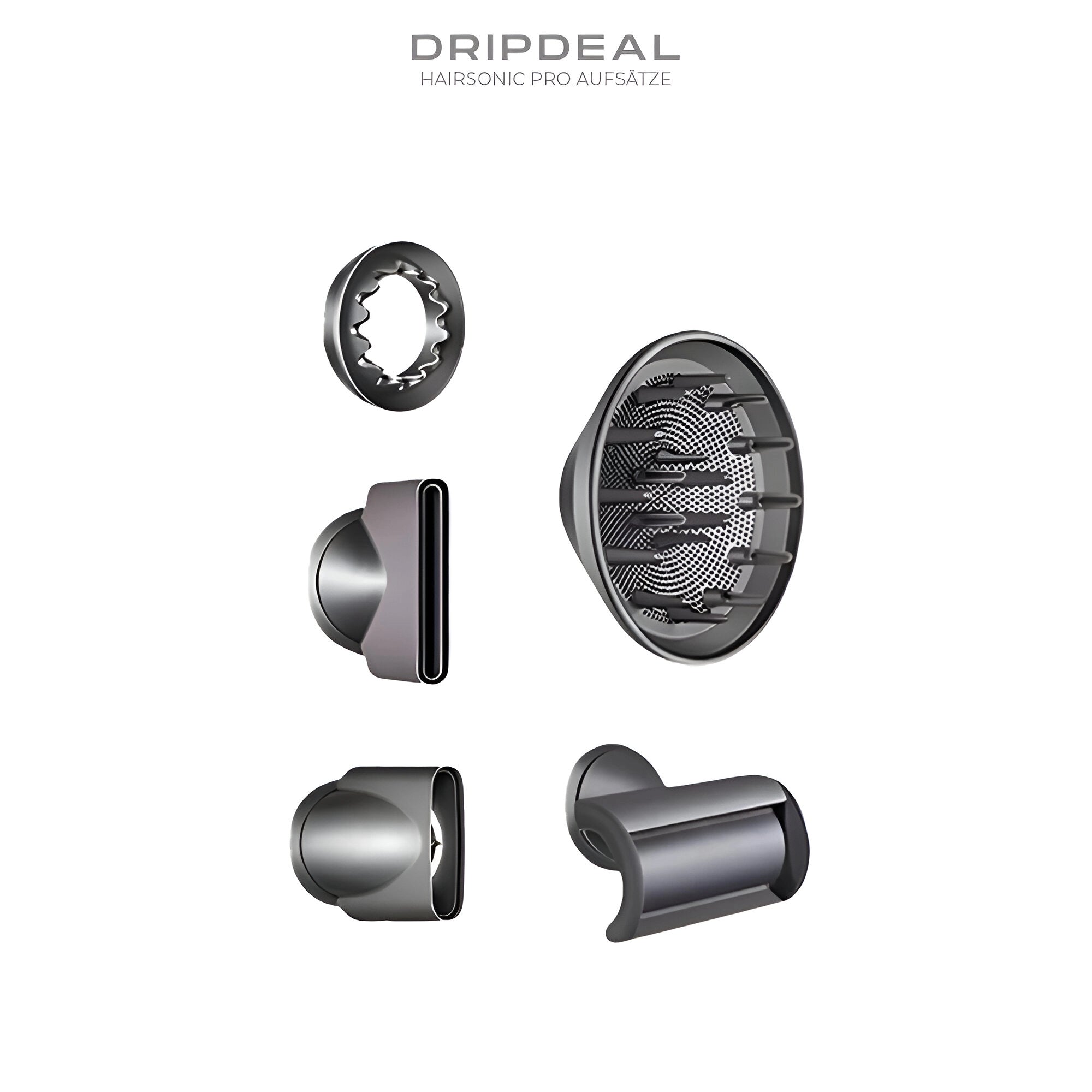 5er-Set Aufsätze für Hairsonic Pro – Perfektes Styling für jeden Haartyp