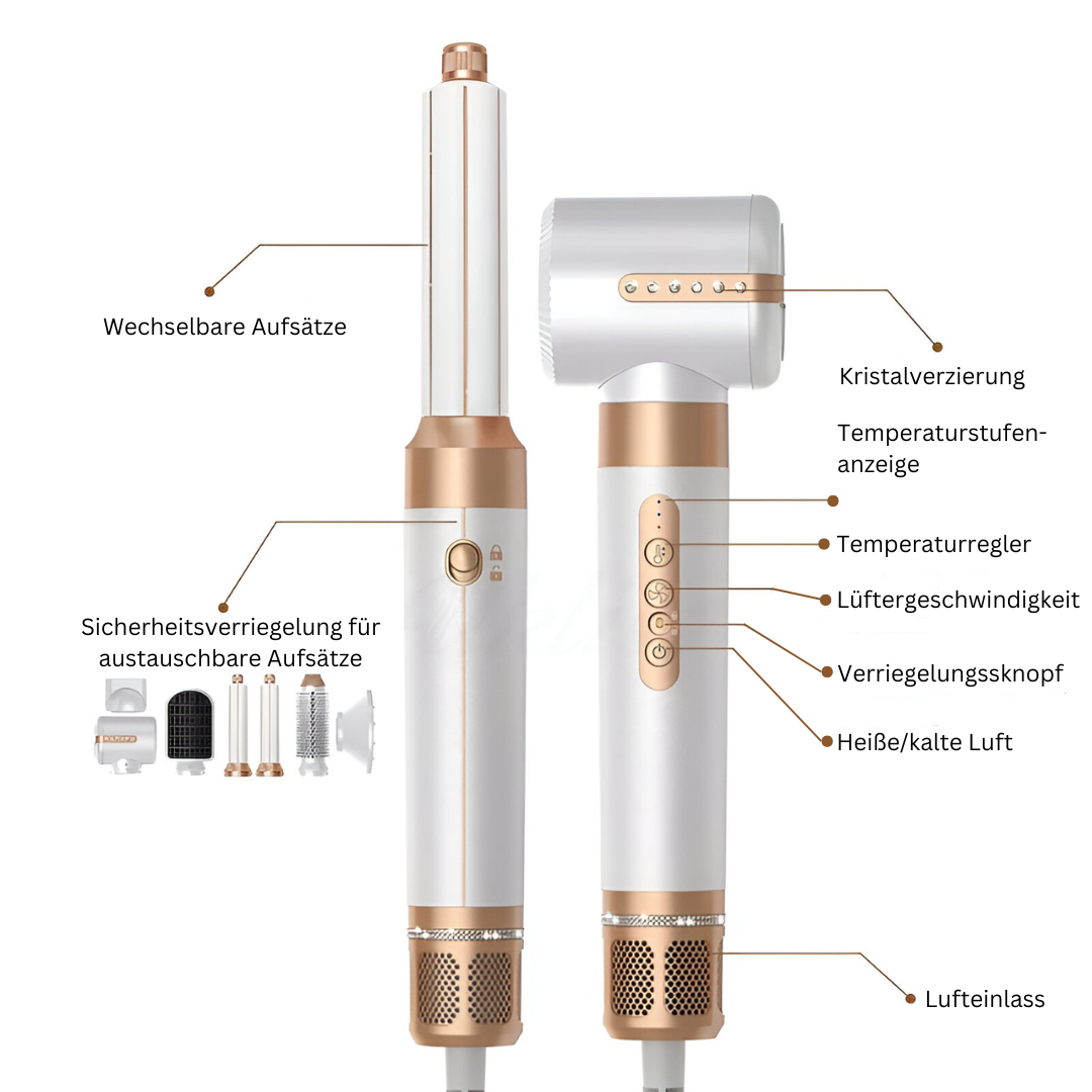 7 in 1 Multifunktionaler Hairstyler Dripdeal | Glätten, Locken & Volumen