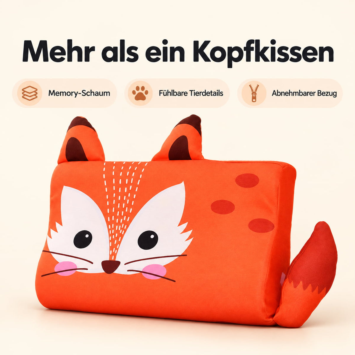 Kinderkissen Dripdeal KuschelNest – Memory-Schaum mit Tiermotiv