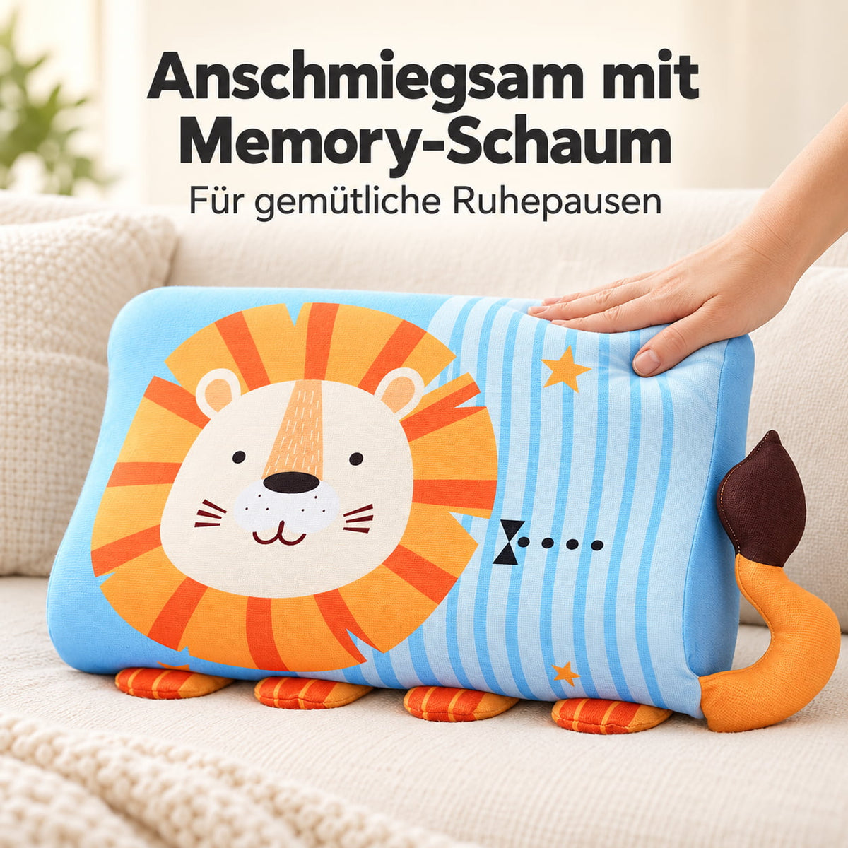 Kinderkissen Dripdeal KuschelNest – Memory-Schaum mit Tiermotiv