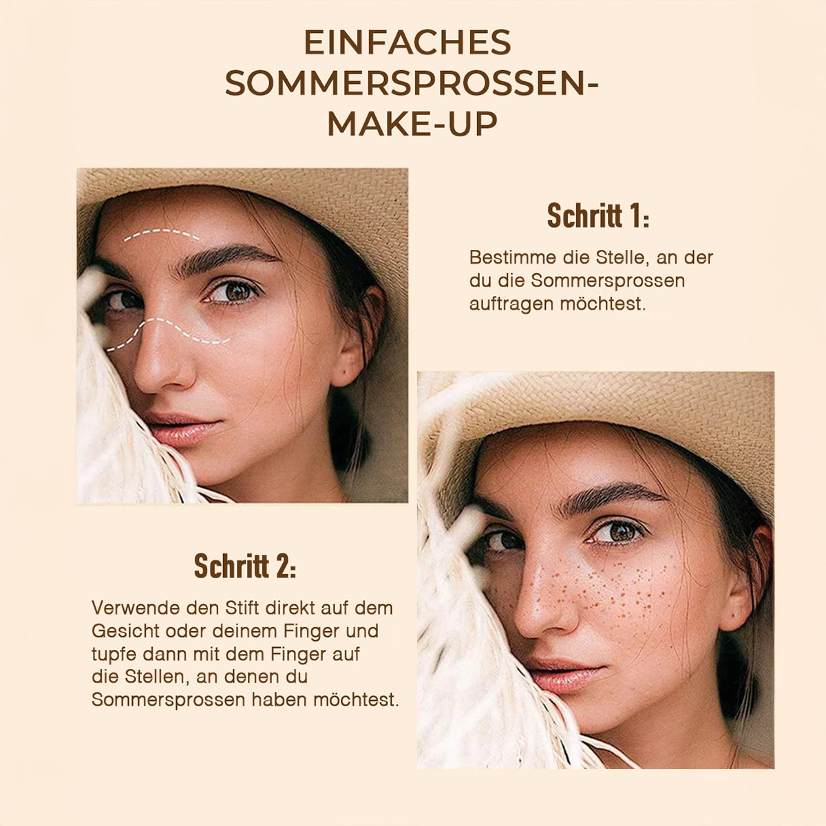 DRIPDEAL Freckle Pen - Sommersprossen Stift | Natürlich ,Wasserfest & Schweißbeständig