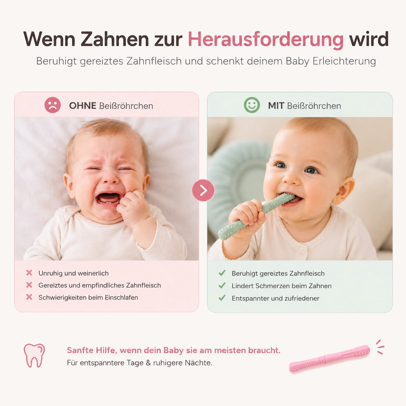 Baby Teether DripDeal BPA-frei + Zahnungshilfe + Finger-Schutz + Kautraining 3er Set