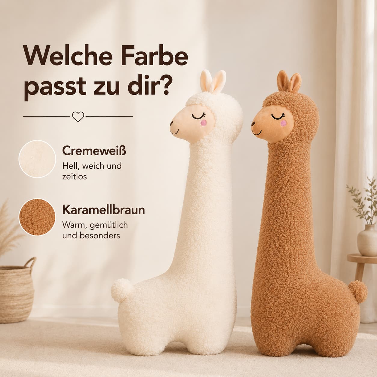 XXL Alpaka Seitenschläferkissen – flauschiges Ganzkörperkissen