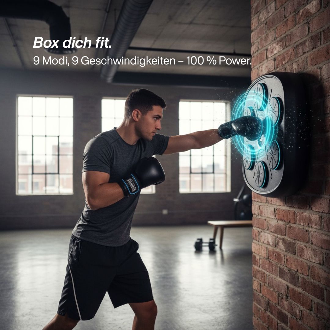 Musik Box Maschine mit Bluetooth – Fitness Boxen, Reaktions- & Stressabbau Training