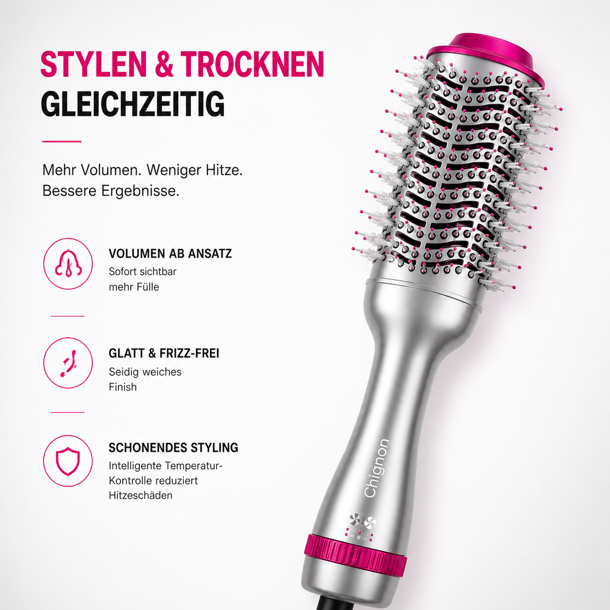 4-in-1 Heißluftbürste Dripdeal | Glänzendes Haar & Volumen in Minuten
