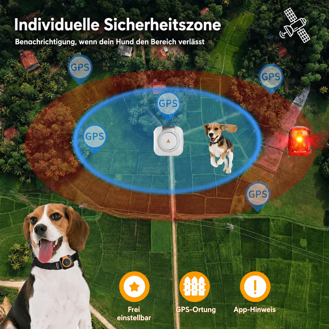 Dripdeal GPS-Tracker für Hunde – 4G Live-Ortung & Sicherheitszone