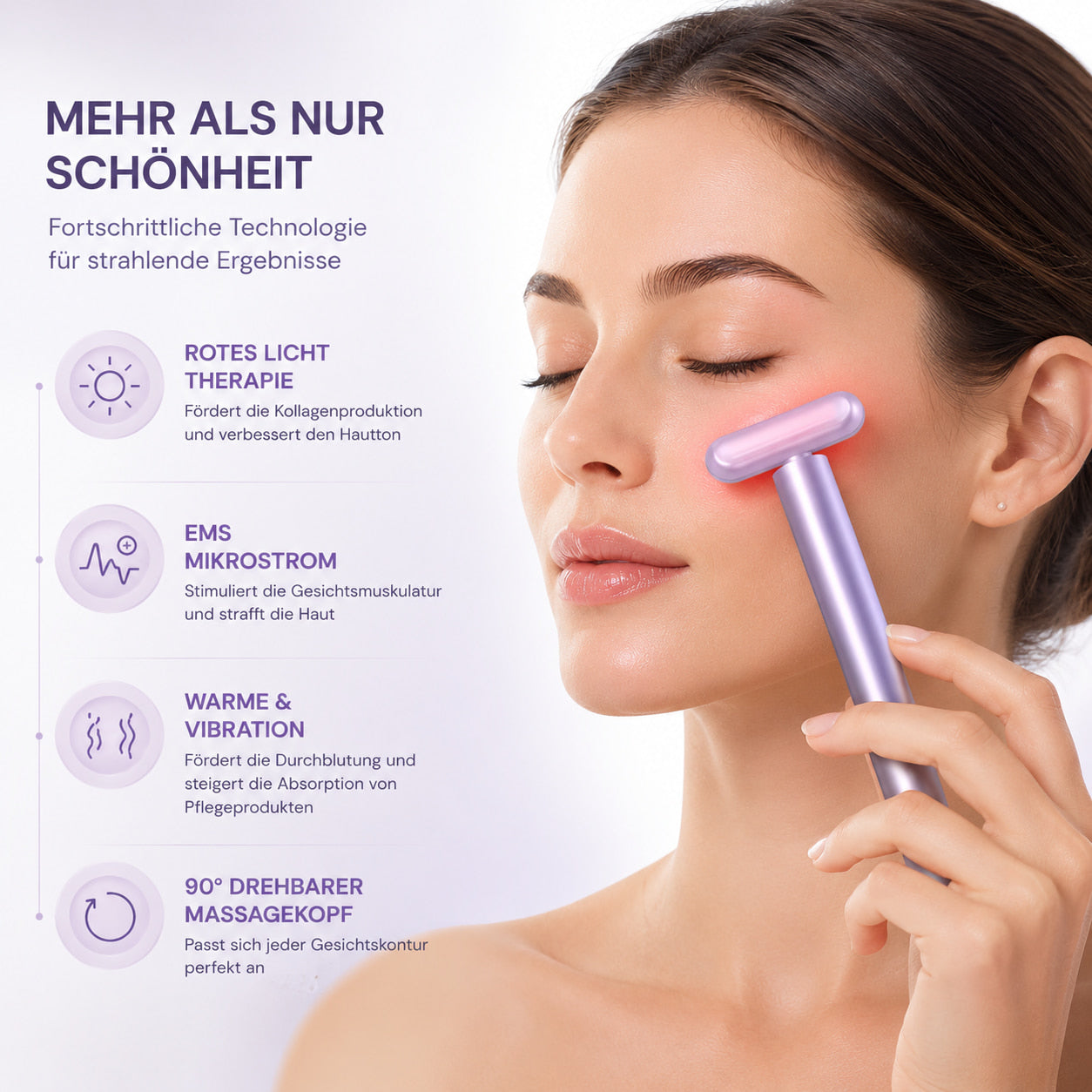 AgeDefy EMS Massagegerät – DripDeal™ mit Rotlicht & Hautstraffung