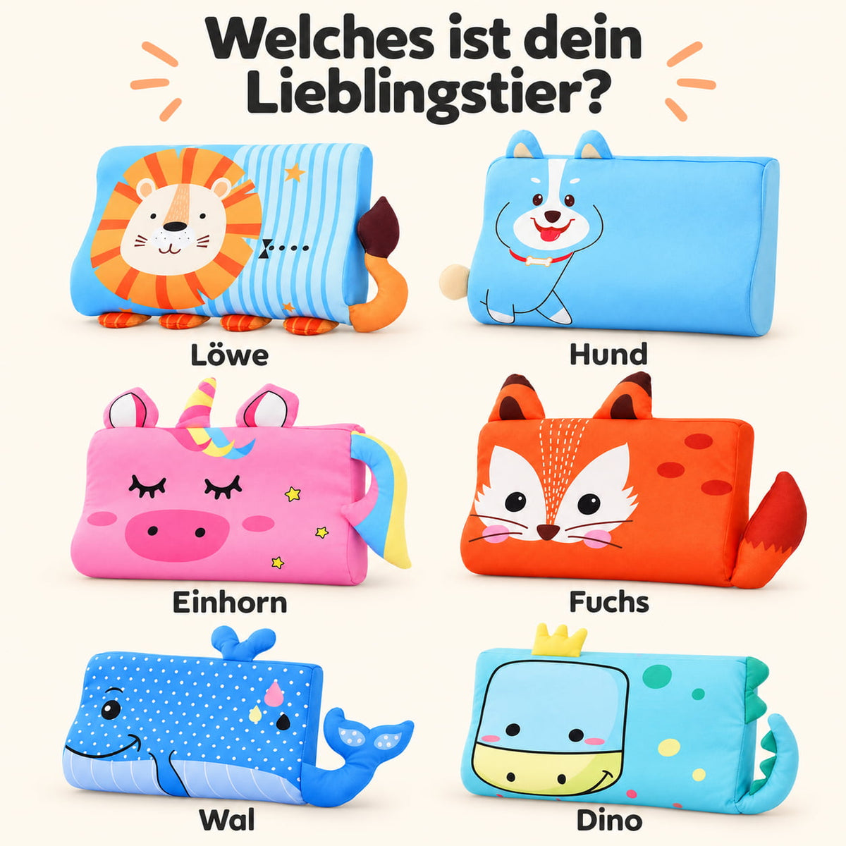 Kinderkissen Dripdeal KuschelNest – Memory-Schaum mit Tiermotiv