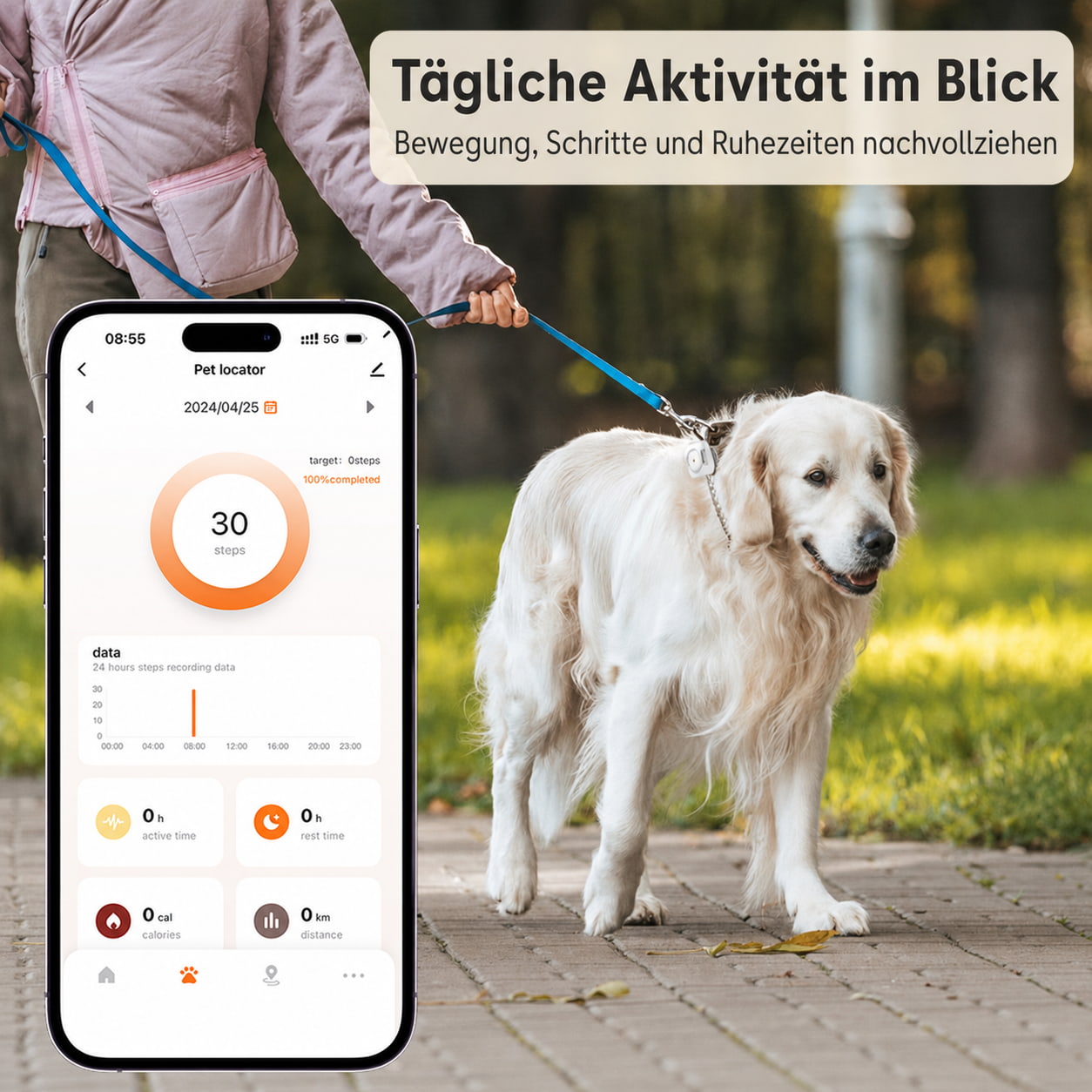 Dripdeal GPS-Tracker für Hunde – 4G Live-Ortung & Sicherheitszone