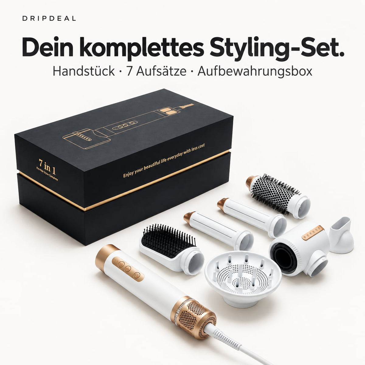 7 in 1 Multifunktionaler Hairstyler Dripdeal | Glätten, Locken & Volumen