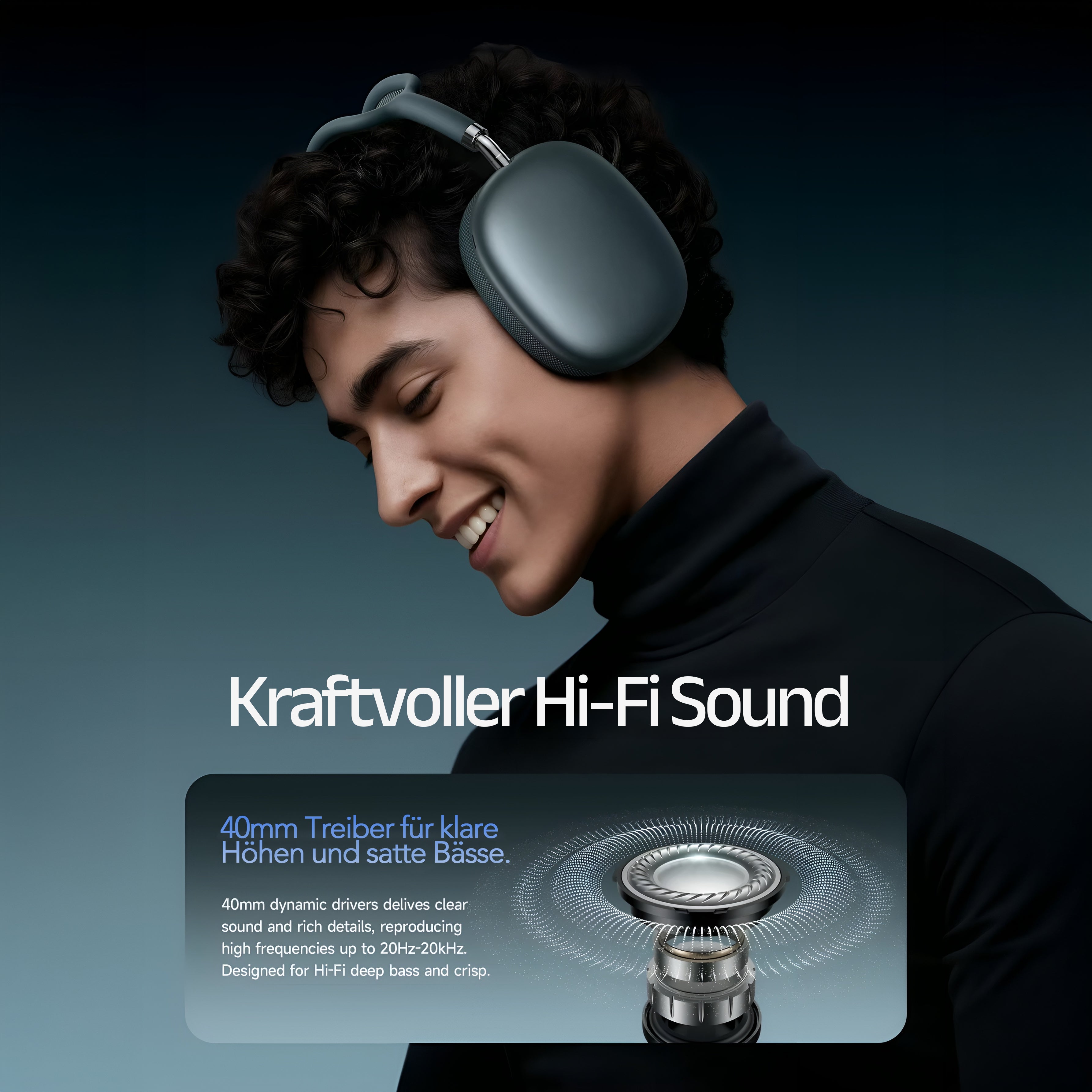 StreamMuse Max Neue Generation – Over-Ear Bluetooth Kopfhörer mit ANC