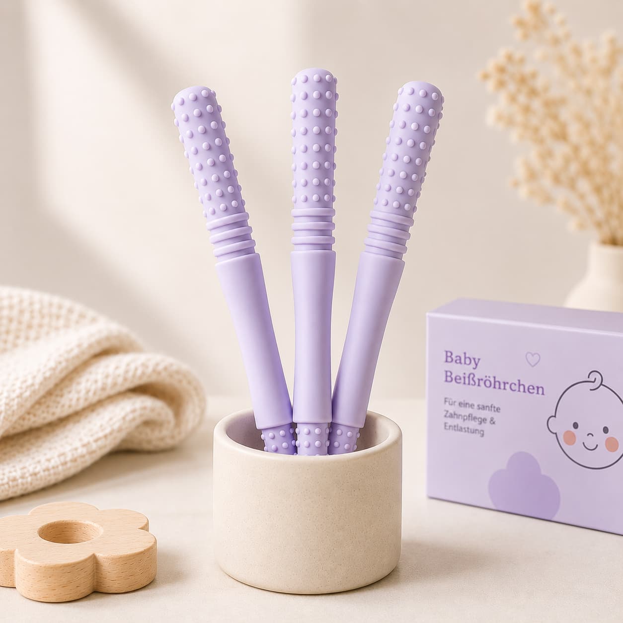 Baby Teether DripDeal BPA-frei + Zahnungshilfe + Finger-Schutz + Kautraining 3er Set