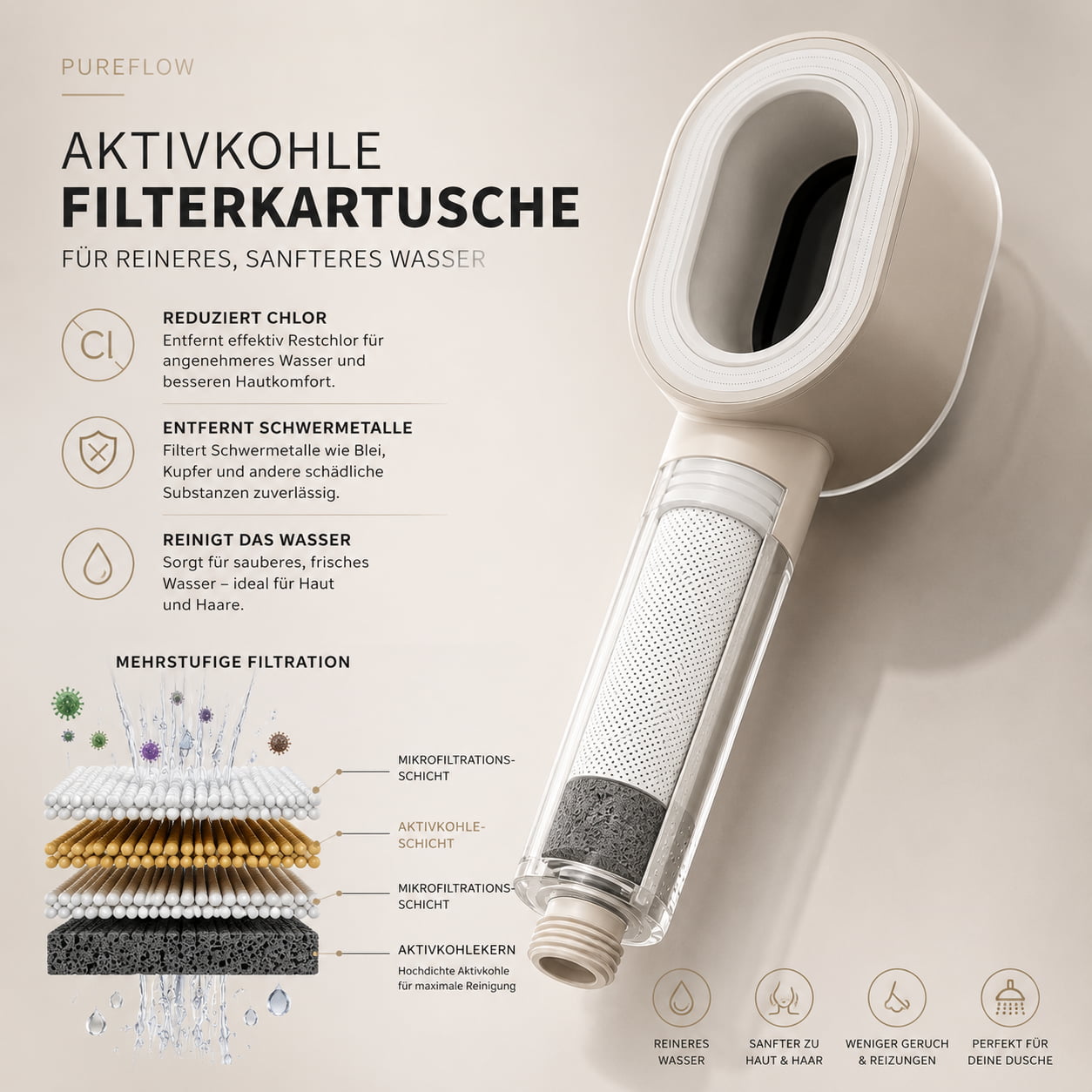 PureFlow One Ersatzfilter + Aromaduft | Premium Wellness Filter