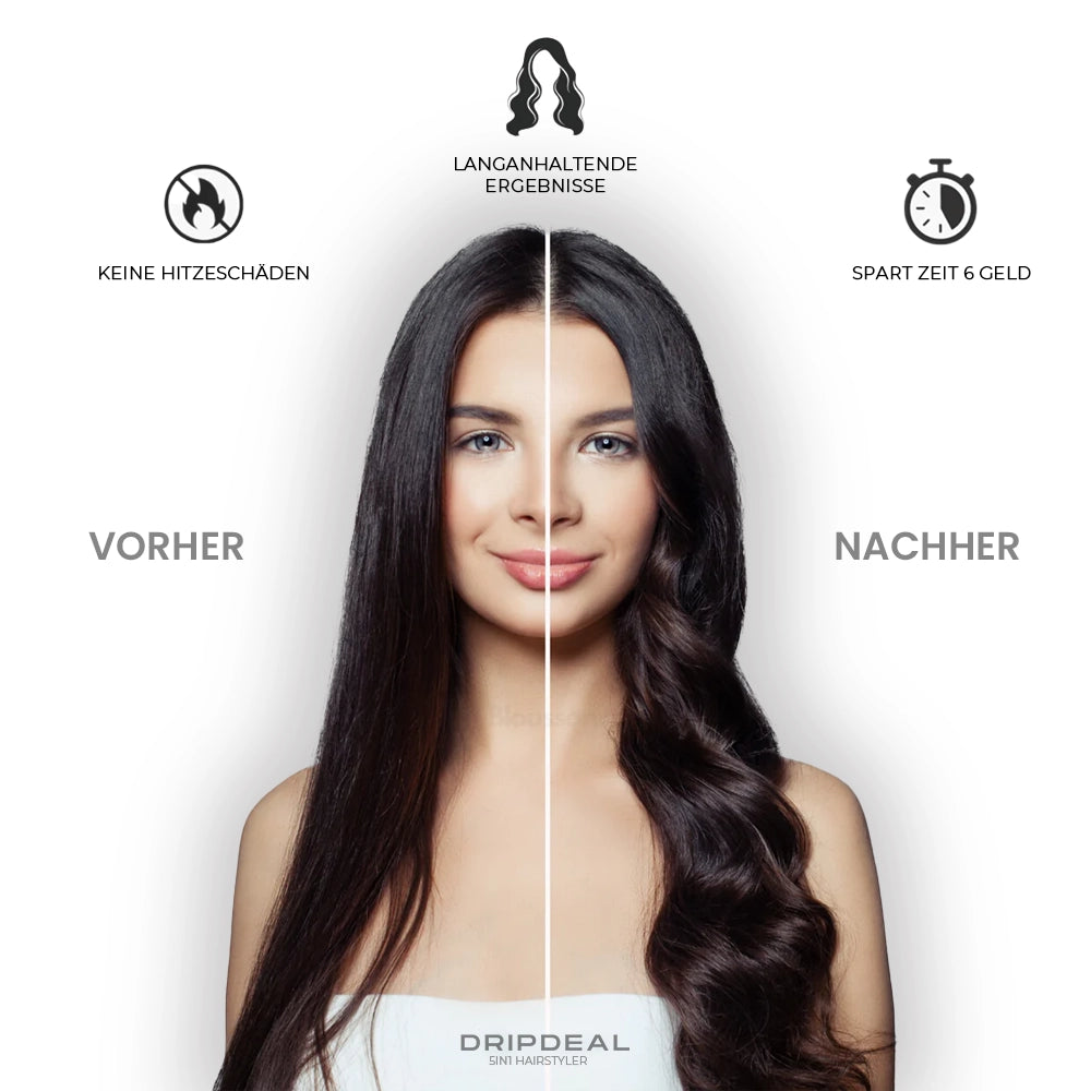 5 in 1 Hairstyler Dripdeal | Locken, Glätten & Trocknen mit Coanda Effekt